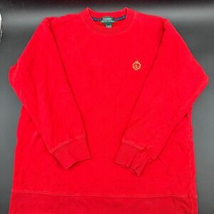 Lauren‎ Ralph Lauren Red Sweatshirt Pullover Crew Neck Long Sleeve Crown Logo S